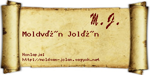 Moldván Jolán névjegykártya