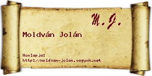 Moldván Jolán névjegykártya